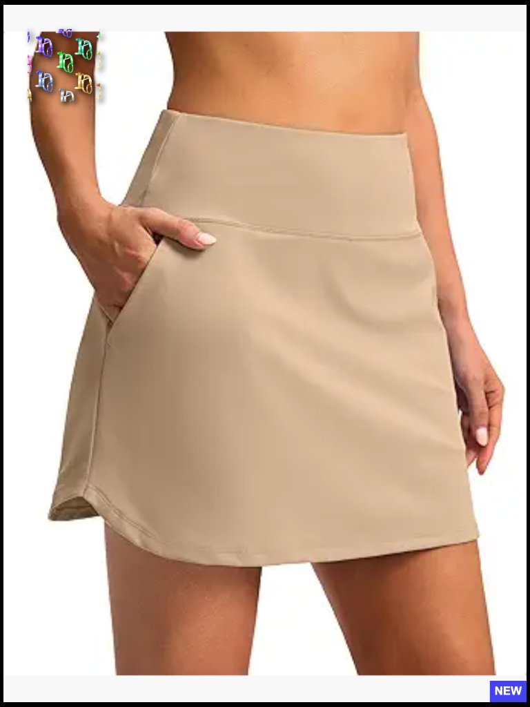 High Waisted Skort With Pockets Stretchy Athletic Tennis Golf Pickleball Skirt